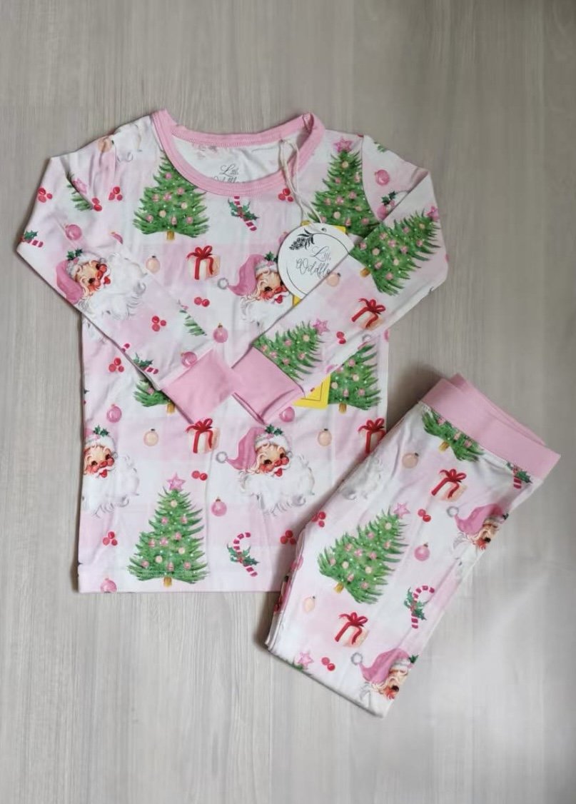Santa's Pinkmas Long Sleeve & Pant Pj Set