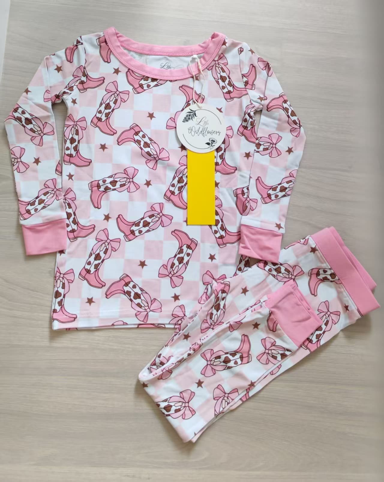 Boots N' Bows 2-Piece Long Sleeve Shirt & Pant Set