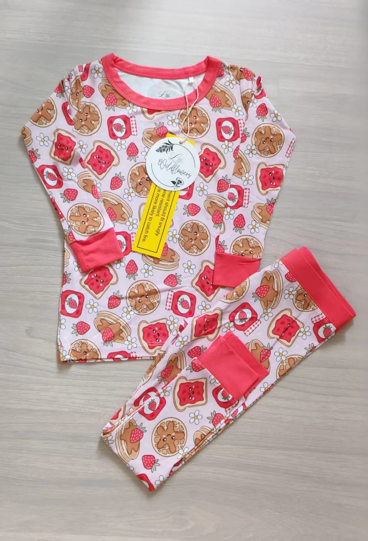 Strawberry Jams Two Piece Long Sleeve Shirt & Pant Set