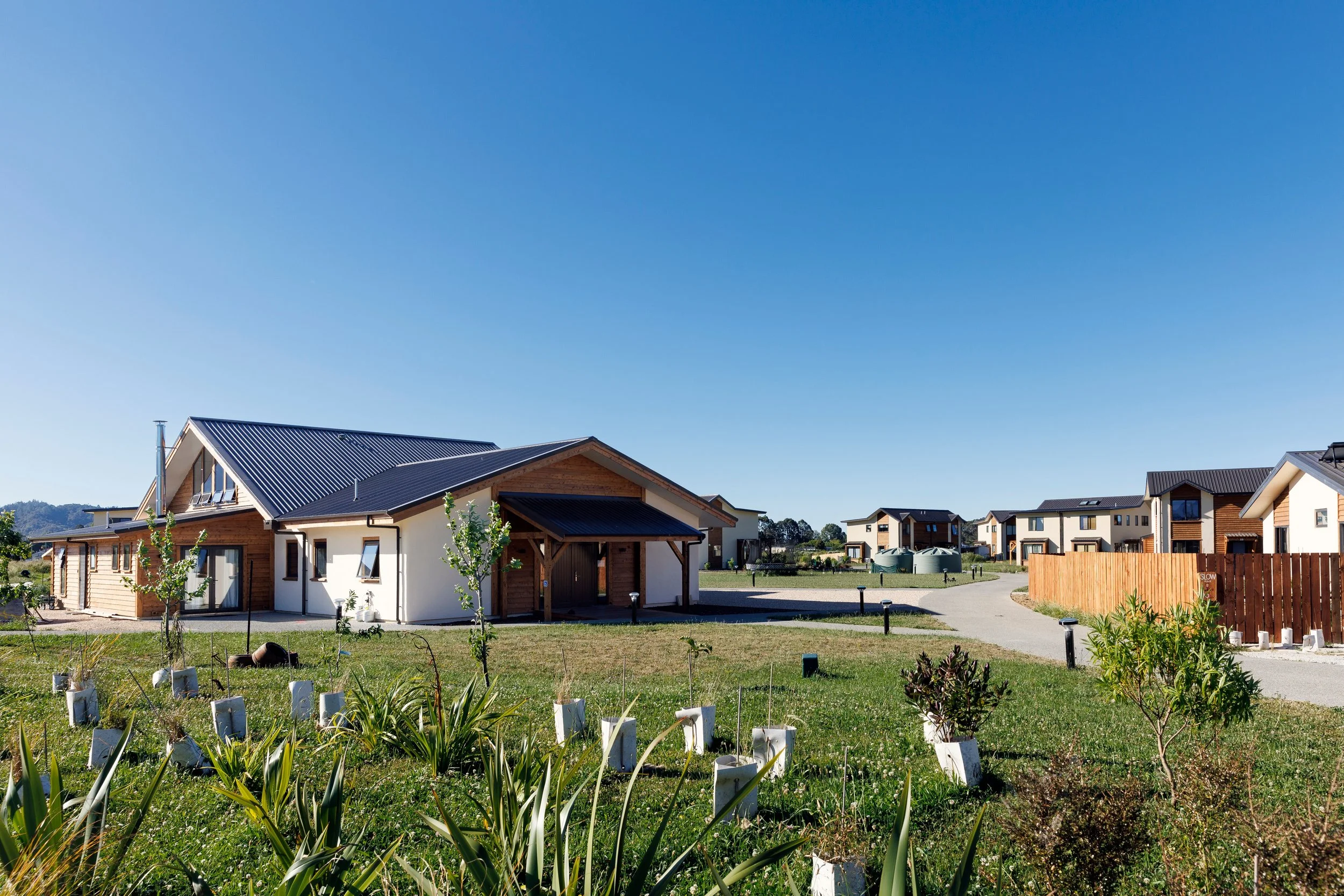 2Takaka Cohousing_Common House from Southern Site Entrance_Virginia Woolf_2.jpg