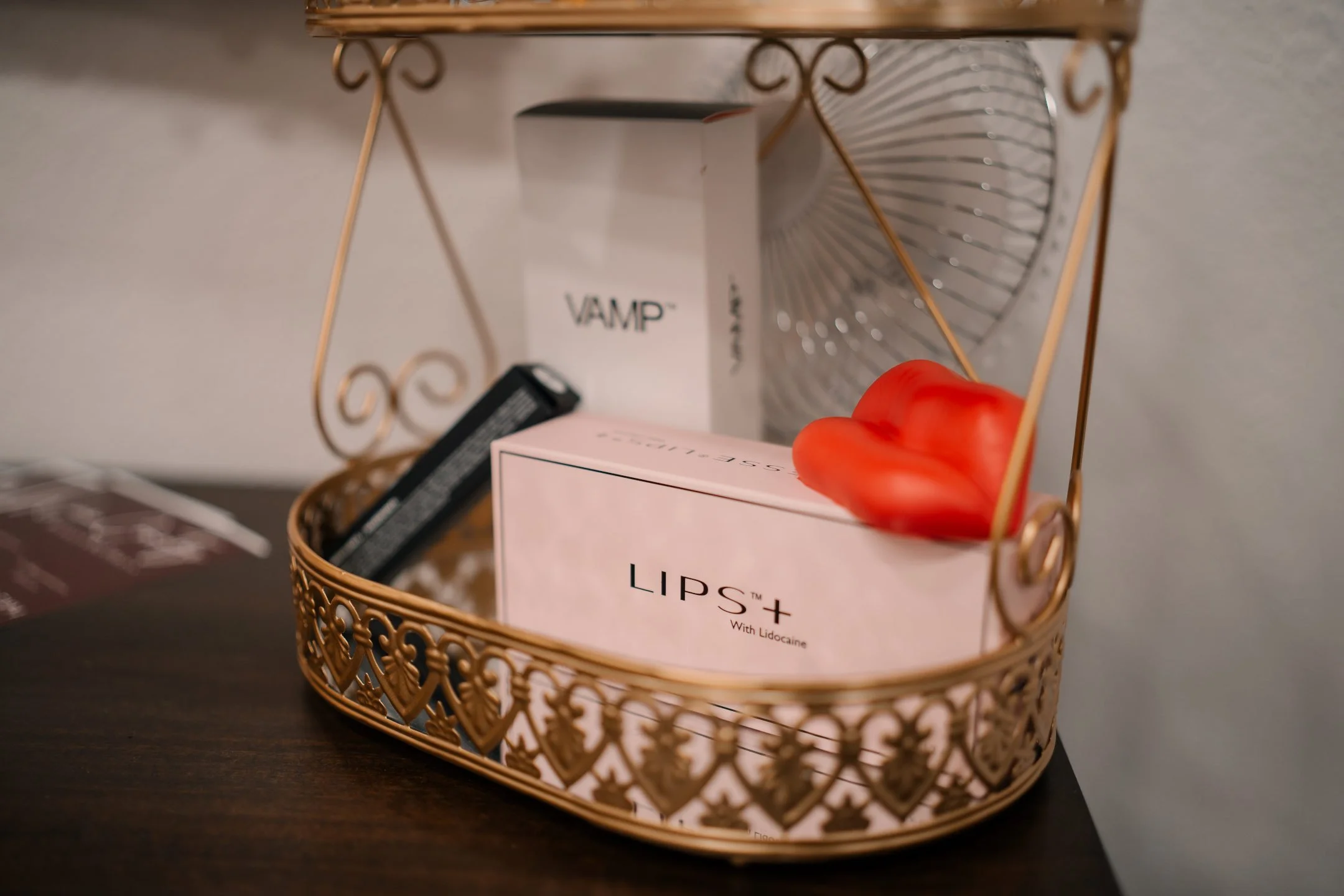 Various injectable products on display. Choose from Revanesse, VAMP, and more.