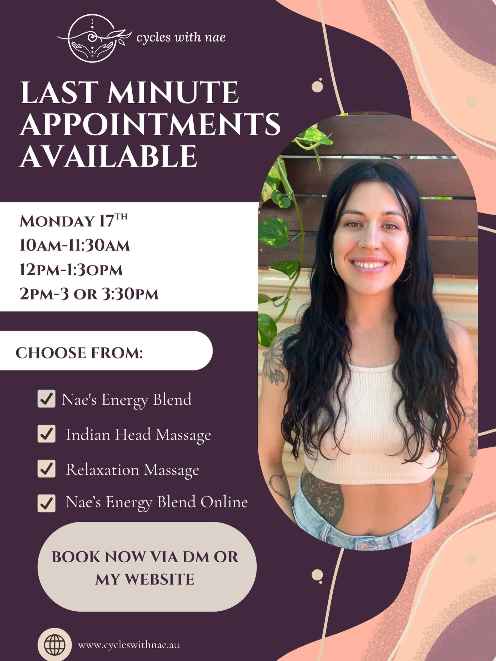 I have become available tomorrow! Book now beauties🥰

#broome 
#indianheadmassage 
#relaxationmassage 
#reiki 
#onlineenergywork