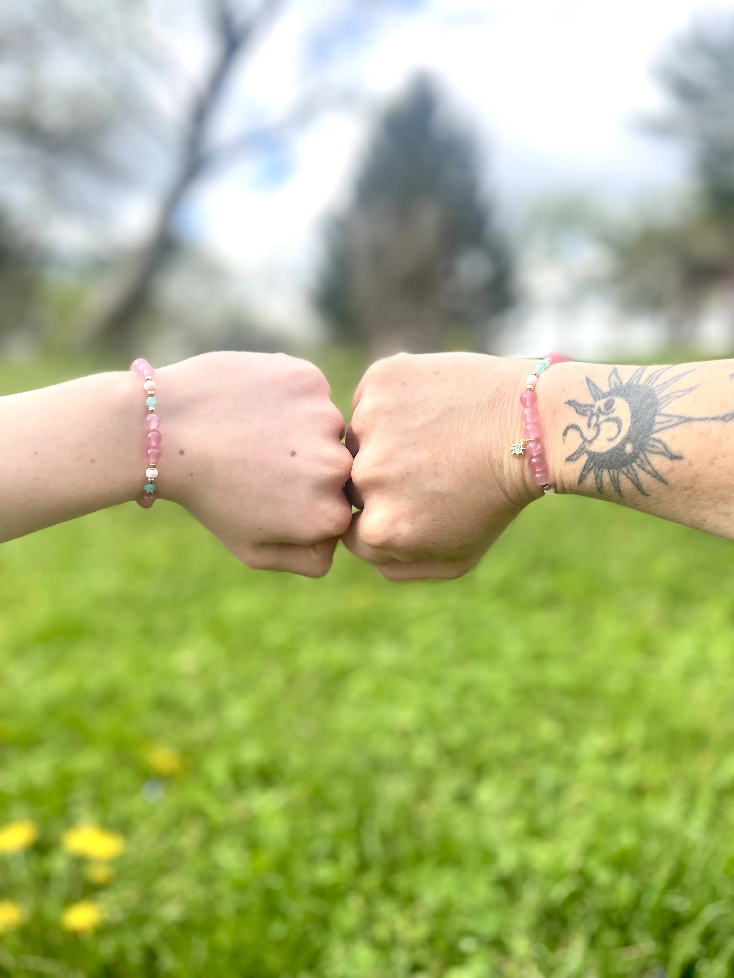handmade Christian bracelet set for mom and daughter