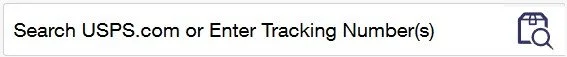 Search box for USPS website with a magnifying glass icon