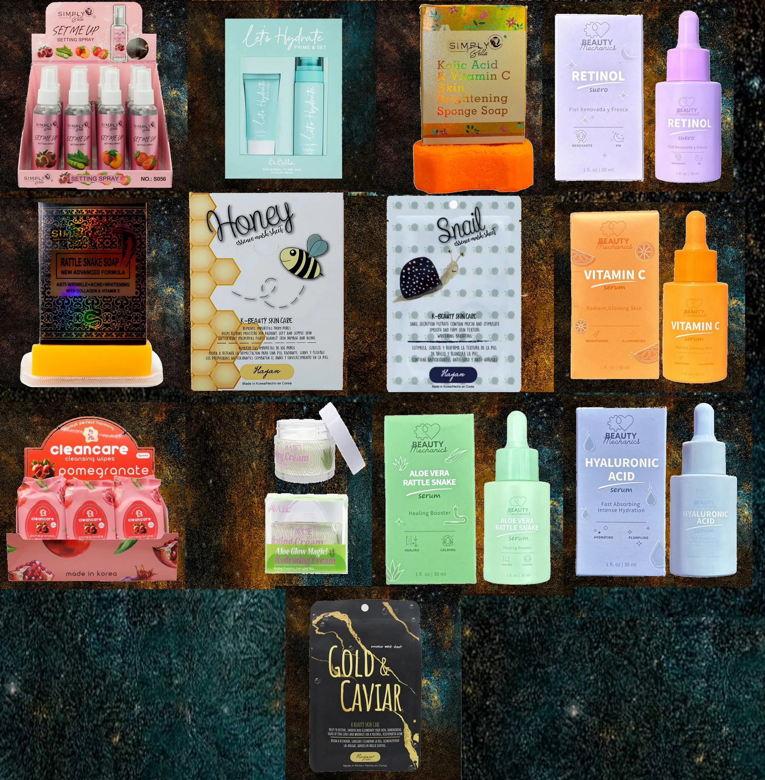 77 Pcs-Huge Face Skin Care, Serums, Soap, Setting Spray, Cream, Masks, Primer
