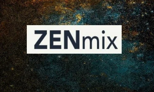 ZENmix logo on a dark, textured background.