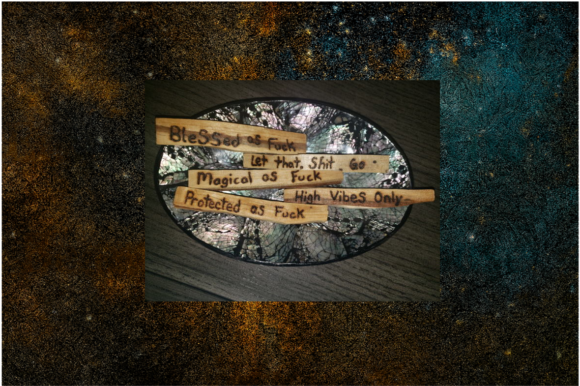 Hand Burned Palo Santo- the F%$# Collection-Stimulates Creativity