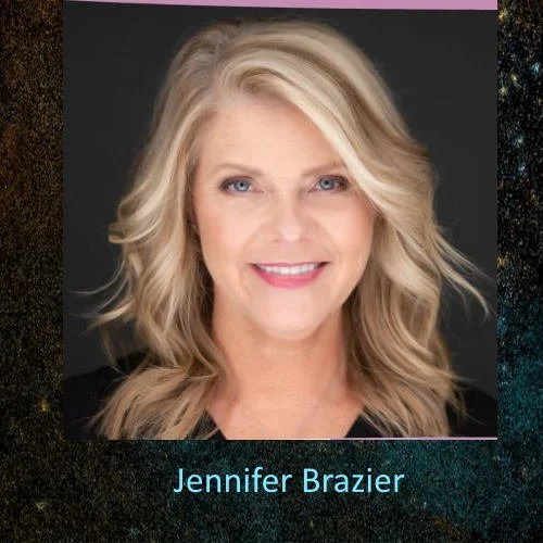 A woman with blonde hair and blue eyes smiling at the camera, with the name Jennifer Brazier displayed at the bottom.