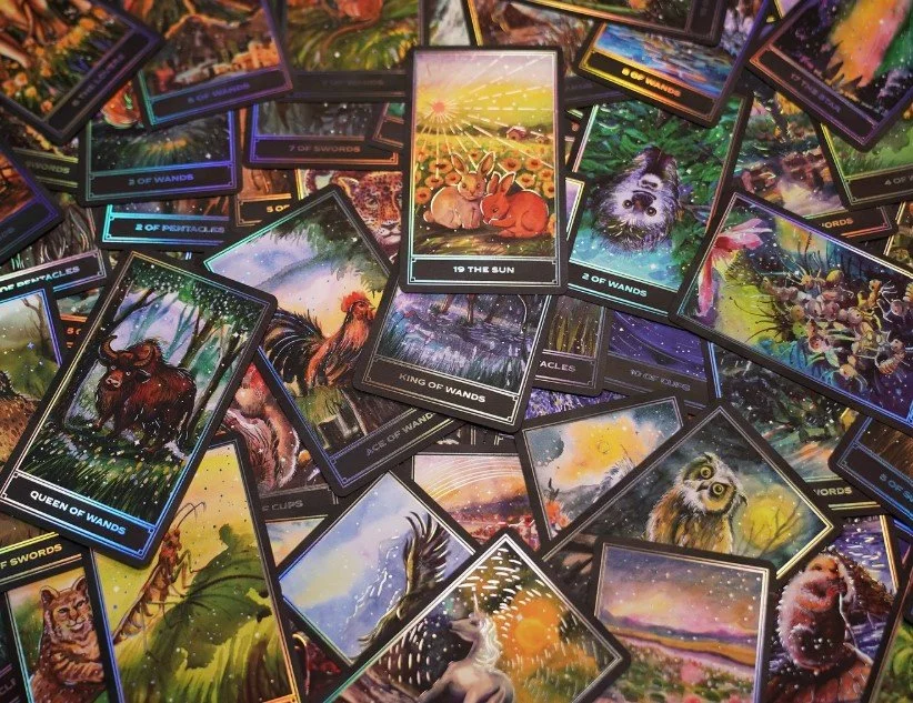 Enchanting Earth Tarot Deck with watercolor nature illustrations