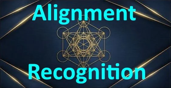 Text reading 'Alignment Recognition' with a geometric, symmetrical pattern in the background.