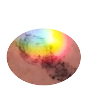 Colorful rainbow tie-dye sphere on a white background