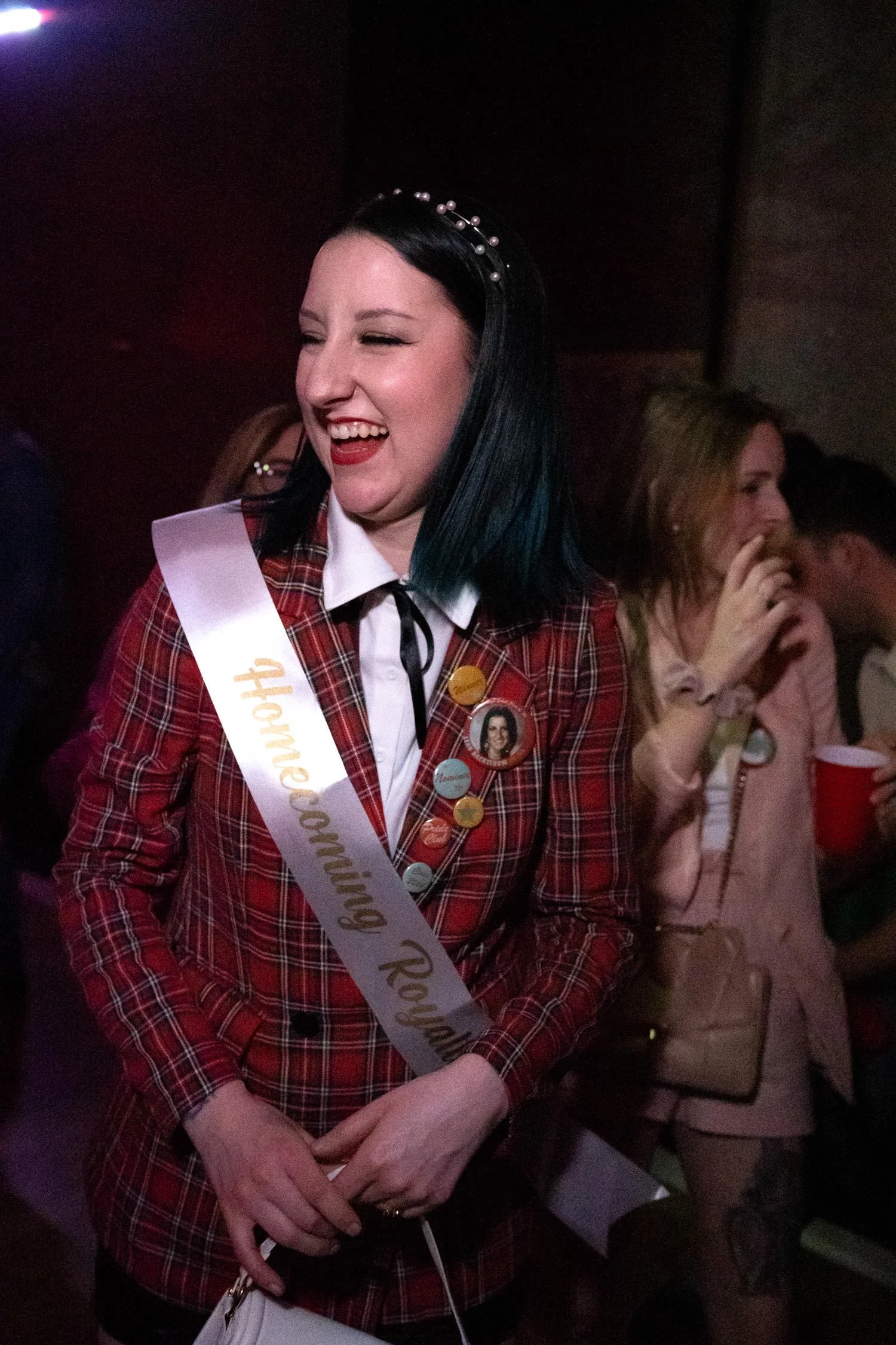 Custom-designed Homecoming Queen layover decor . High School themed party design, ILEA Minnesota Star Awards, Designed by Rocket Science Events.