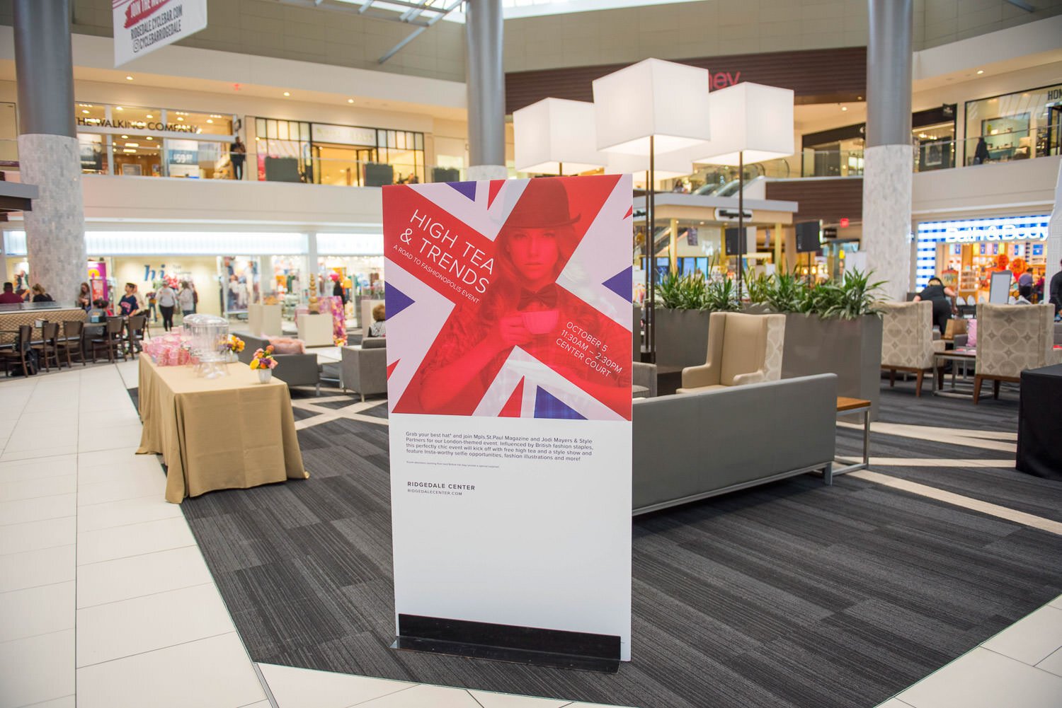 signage for British inspired fashion event