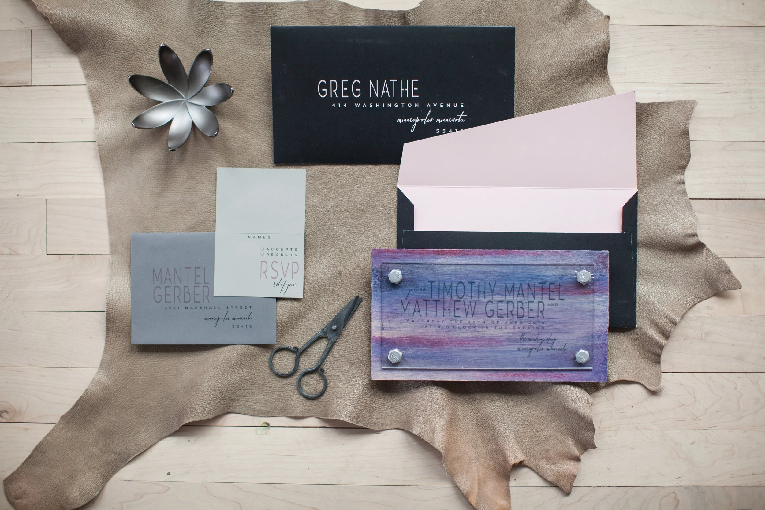 Dark and moody same-sex wedding inspiration shoot by Minneapolis event planner Rocket Science Events