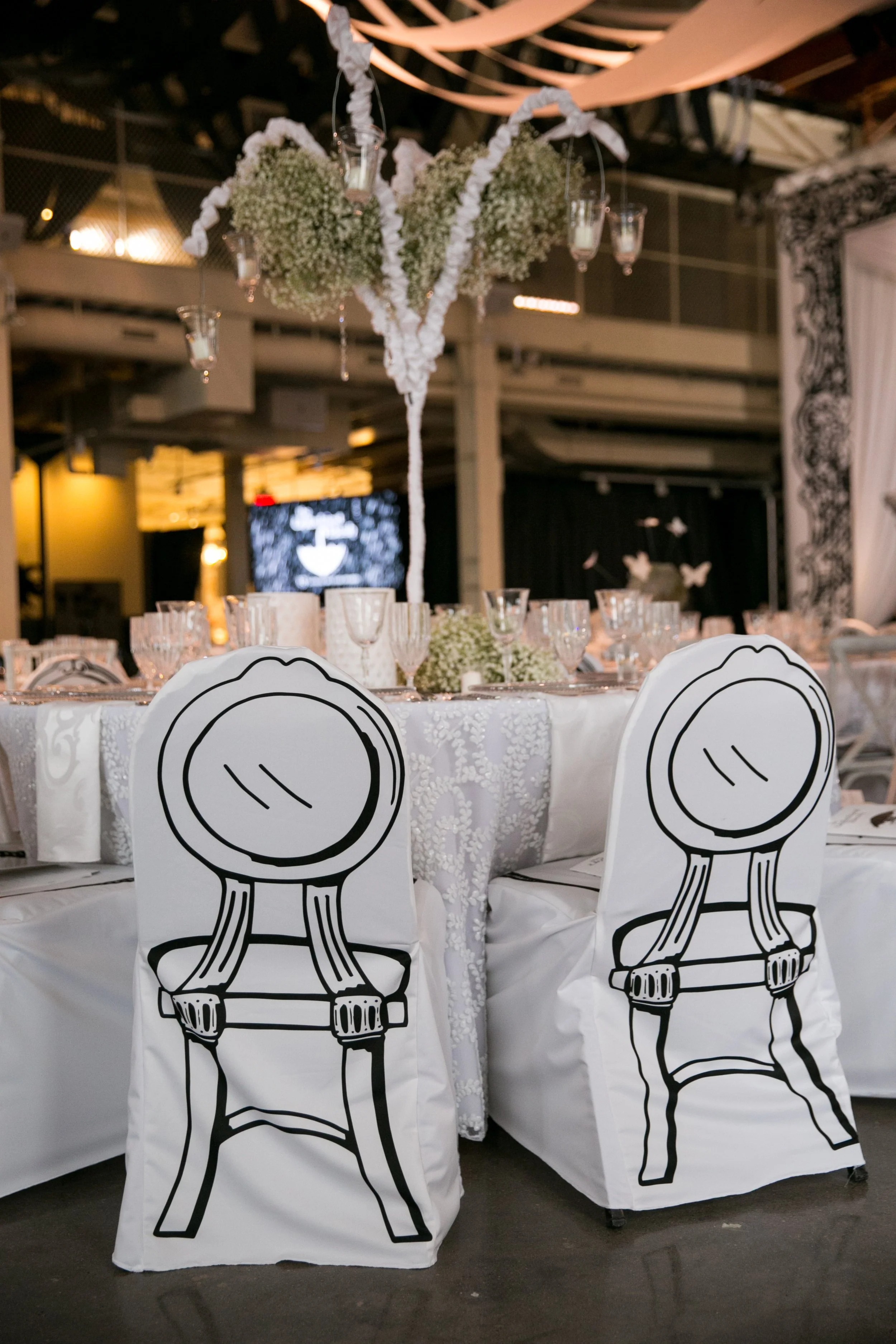 Black and white themed Minneapolis corporate awards gala designed by Rocket Science Events