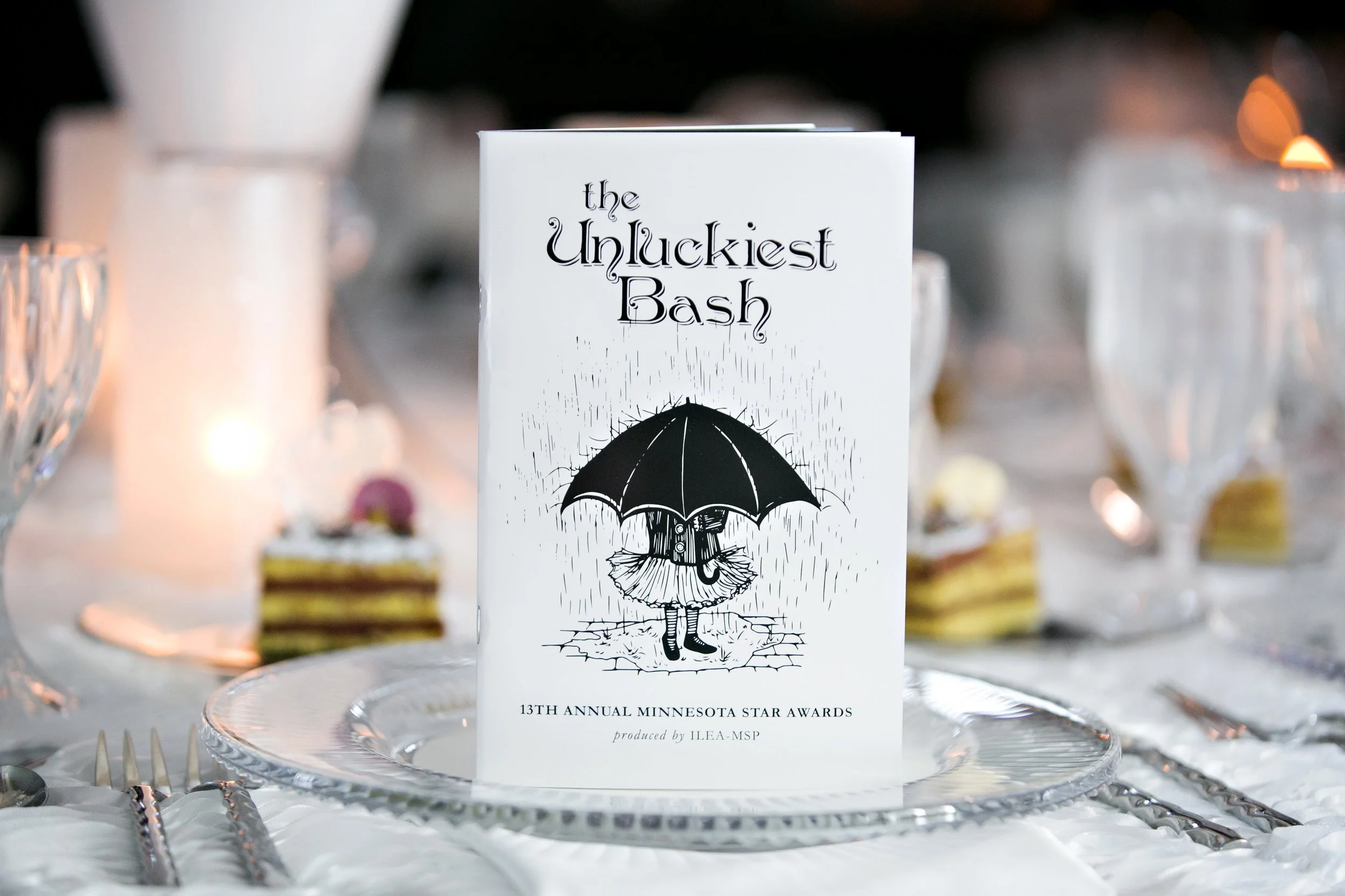 Black and white themed Minneapolis corporate awards gala designed by Rocket Science Events