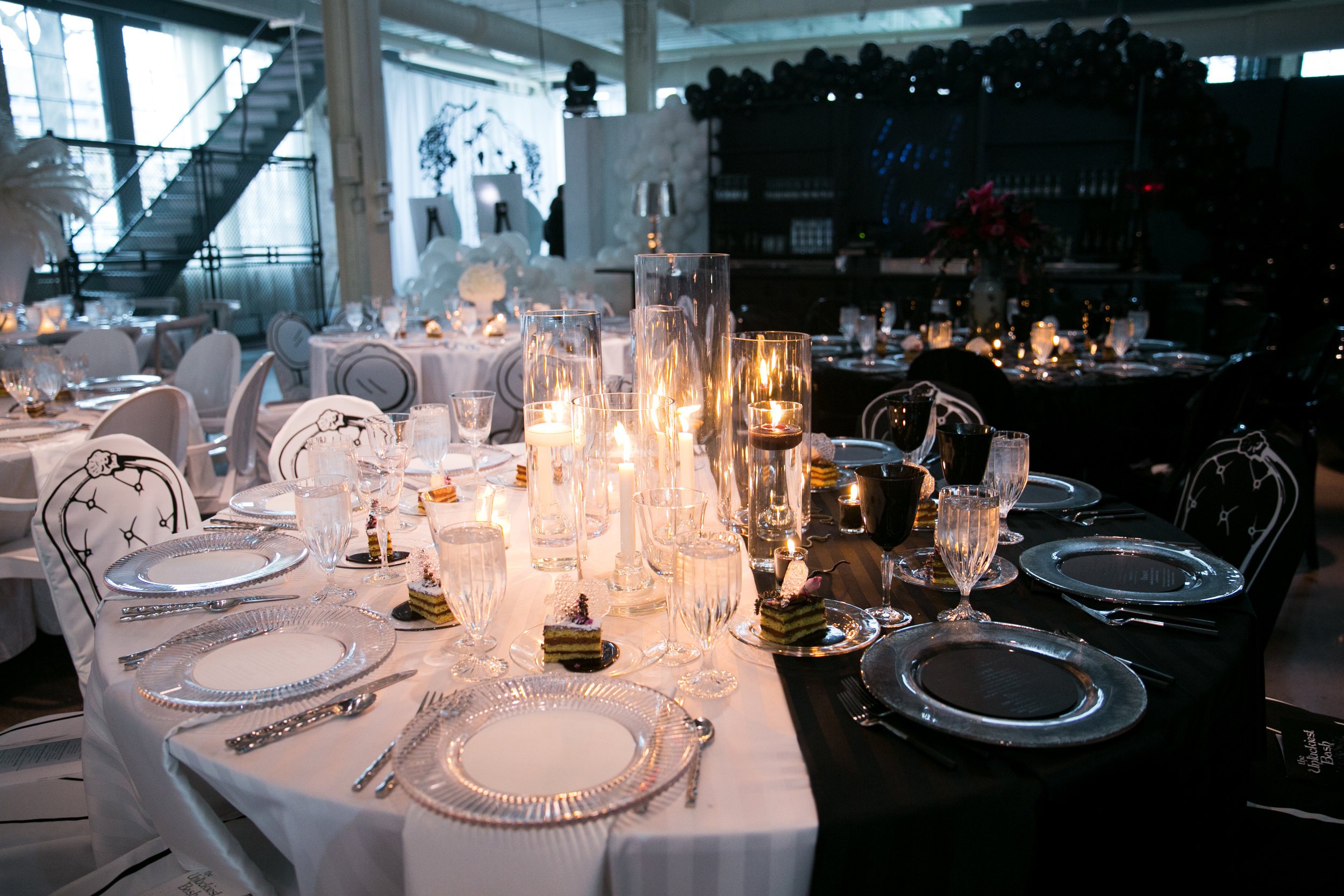 Black and white themed Minneapolis corporate awards gala designed by Rocket Science Events