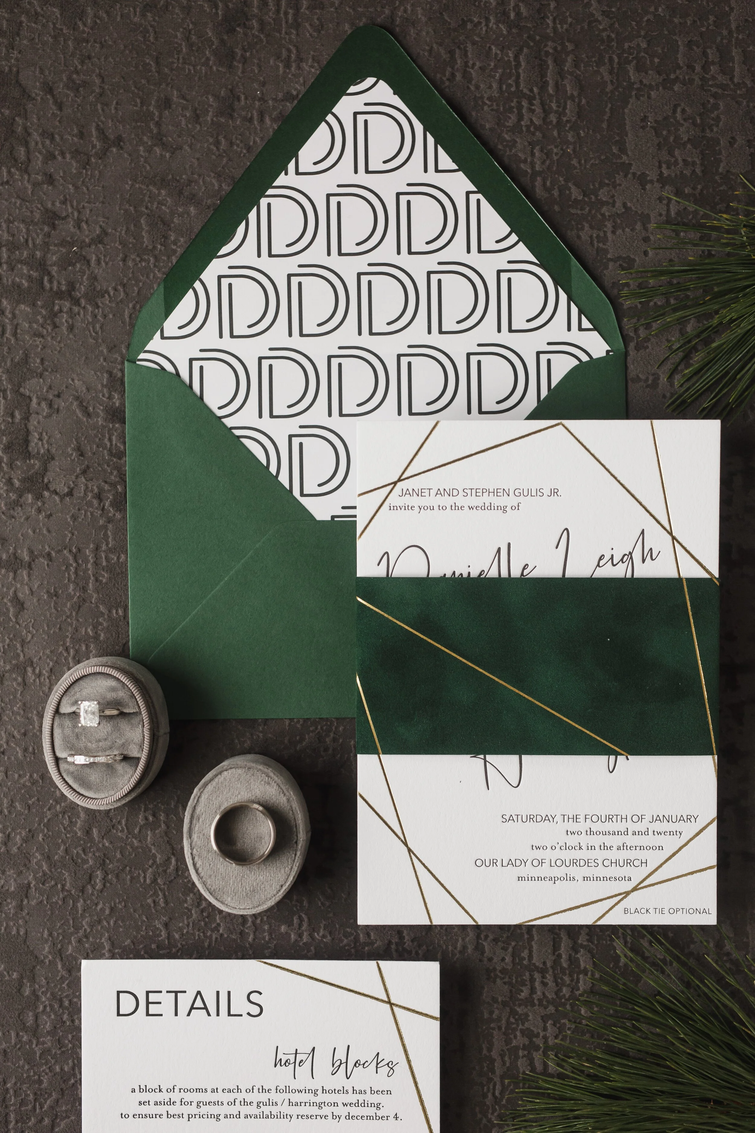 Aria Minneapolis wedding invitation