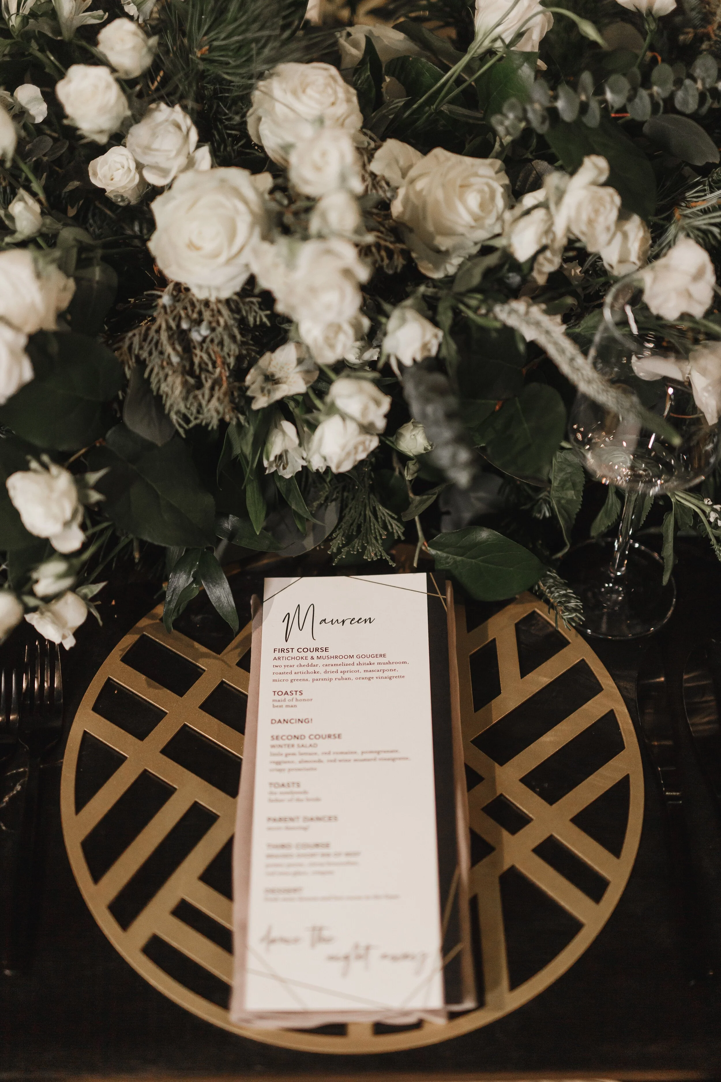 modern wedding place setting