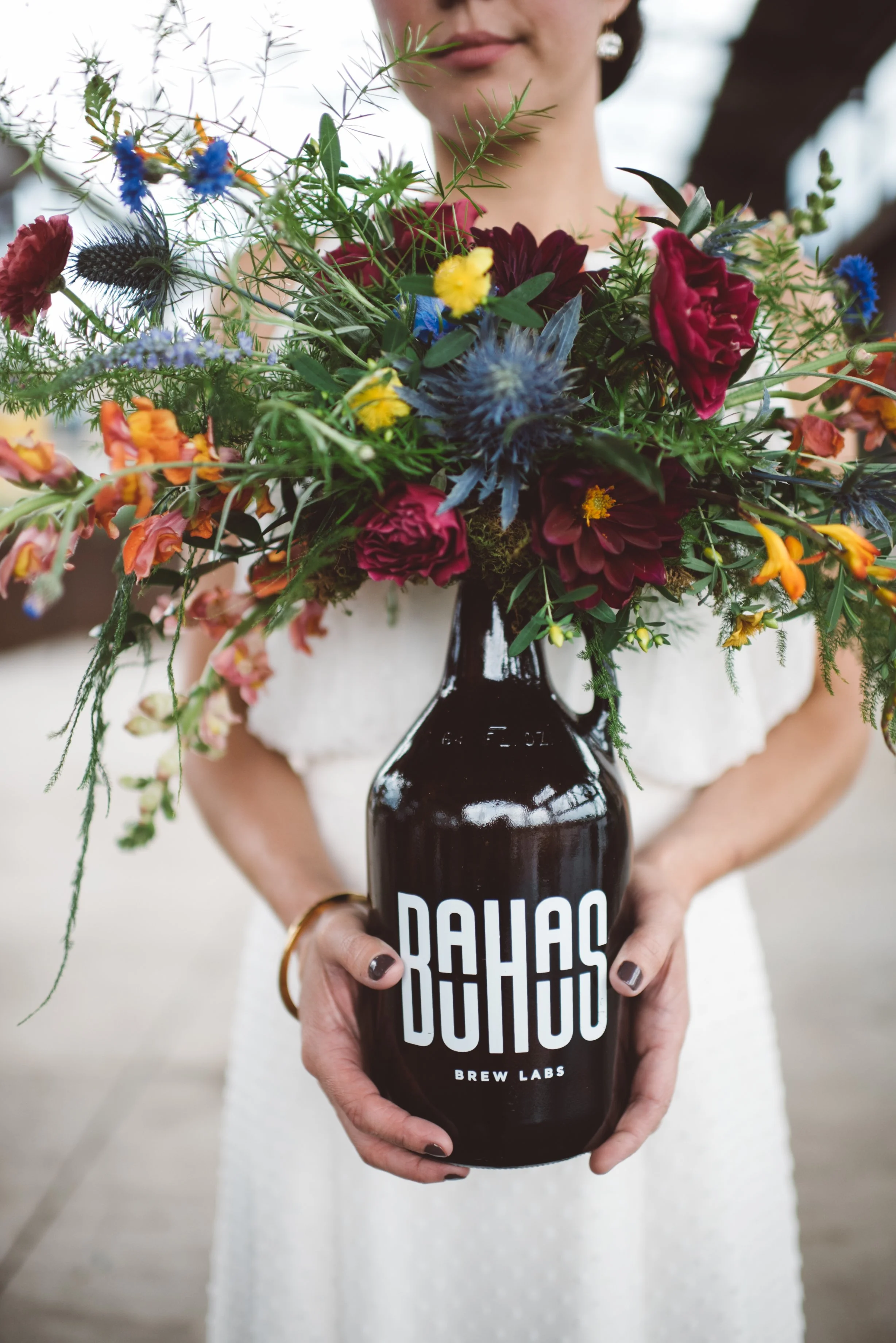 beer growler wedding centerpiece
