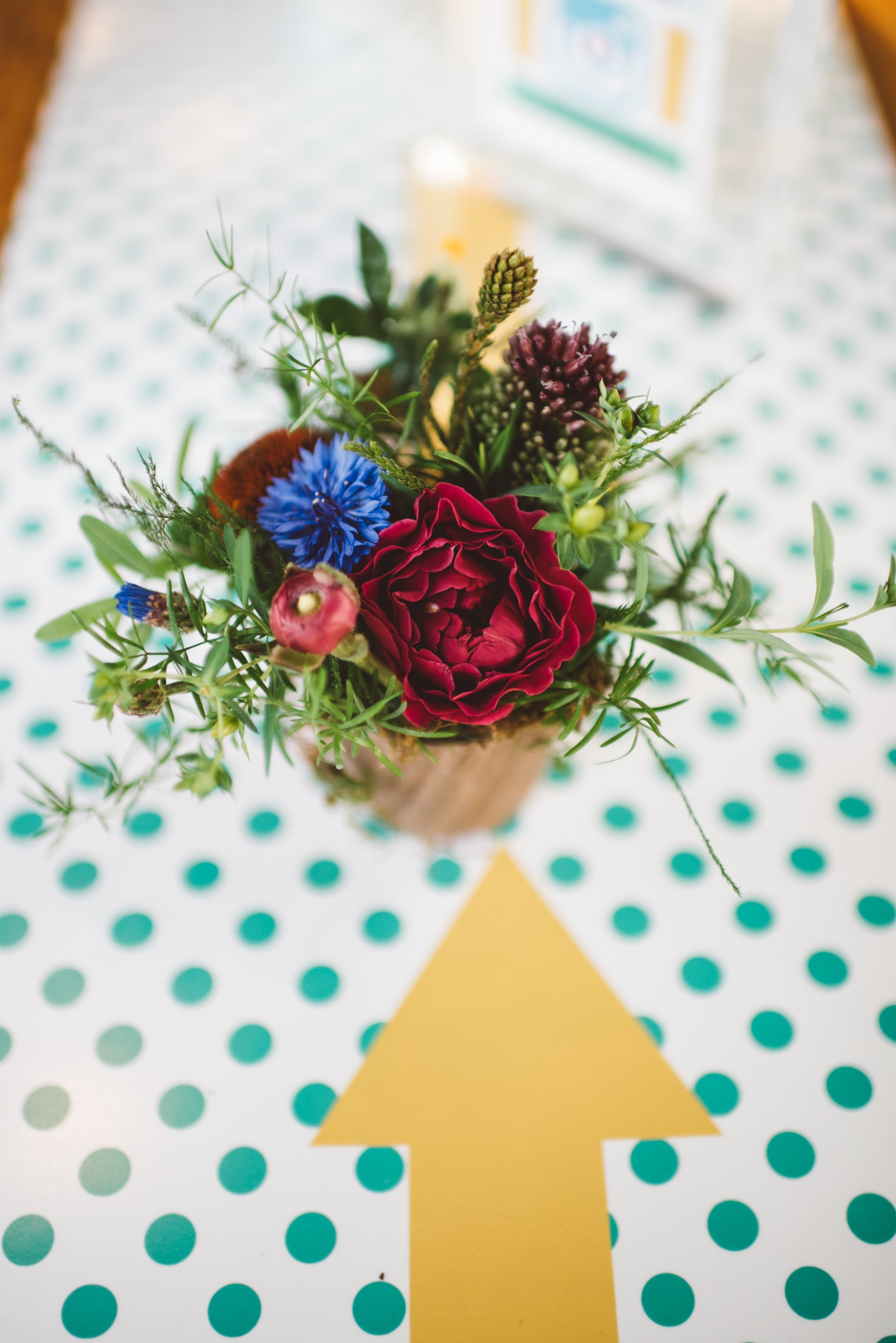 colorful wedding reception at Bauhaus Brew Labs