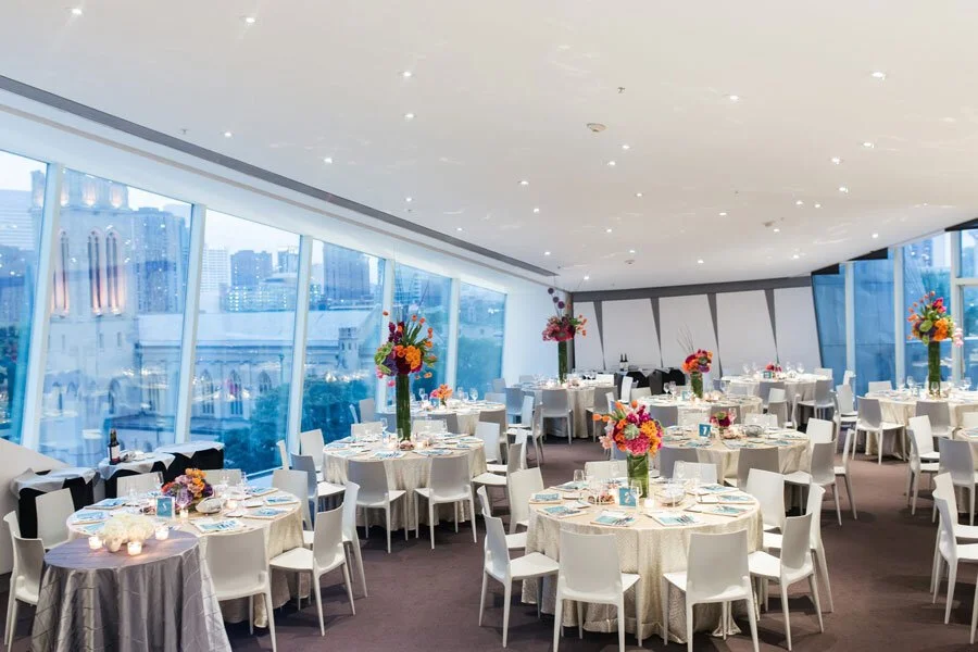 indoor wedding reception at Walker Art Center