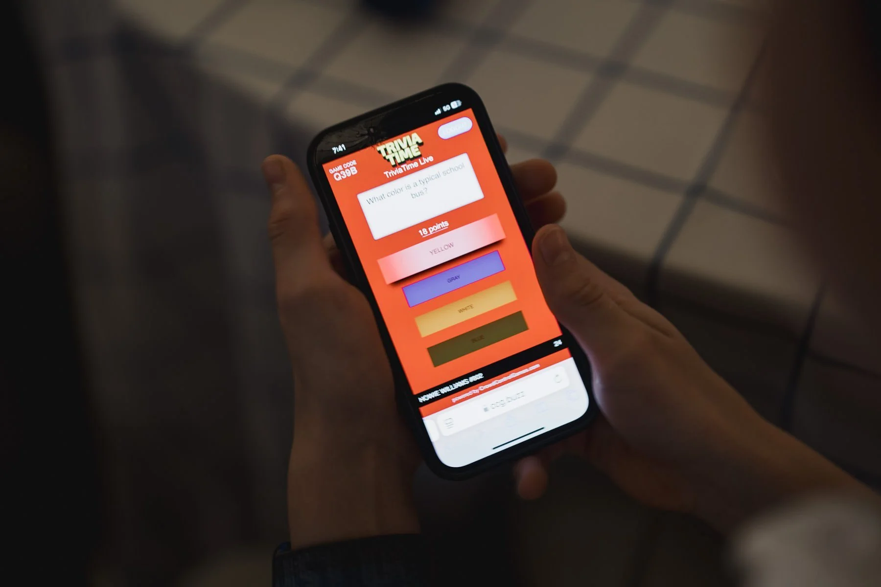 An interactive trivia app at a Minneapolis Bar Mitzvah planned by Rocket Science Events