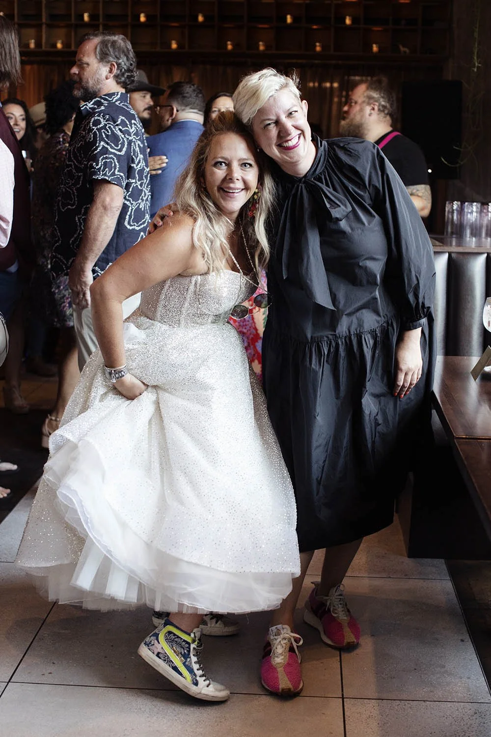Gretchen Culver, wedding  planner and designer from Rocket Science Events with her bride
