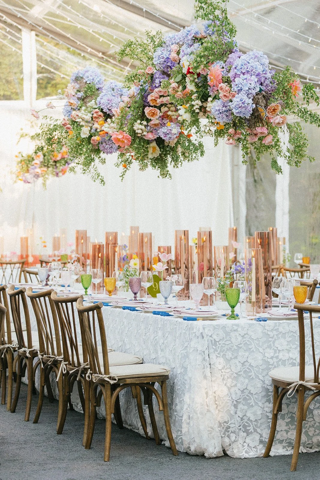 whimsical garden wedding reception design pastel florals rocket science events