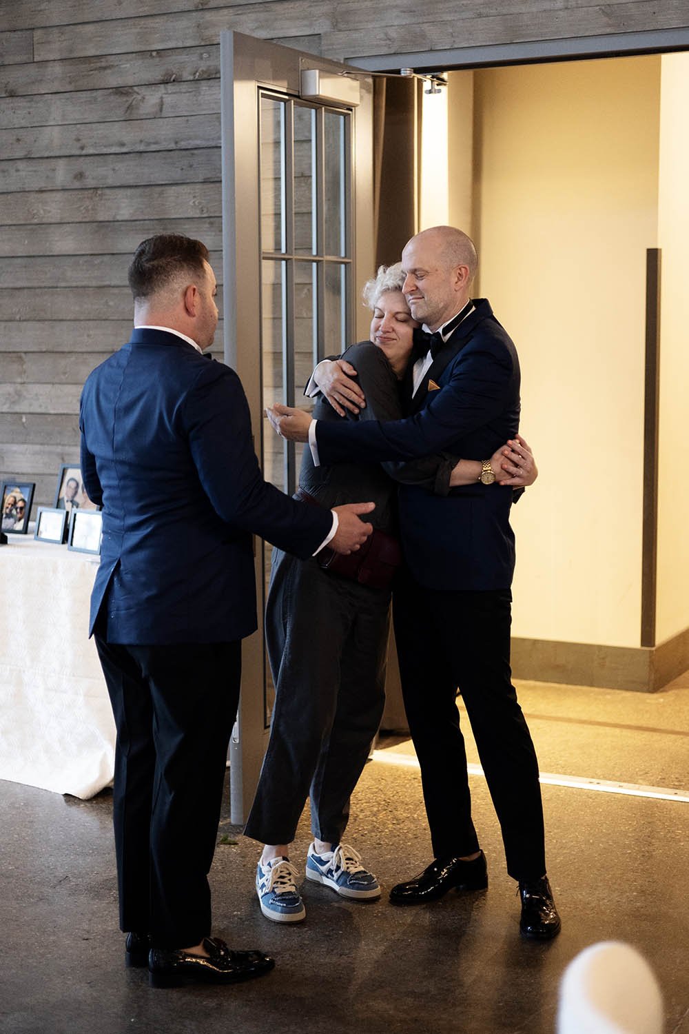 Gretchen Culver, wedding  planner and designer from Rocket Science Events with her grooms