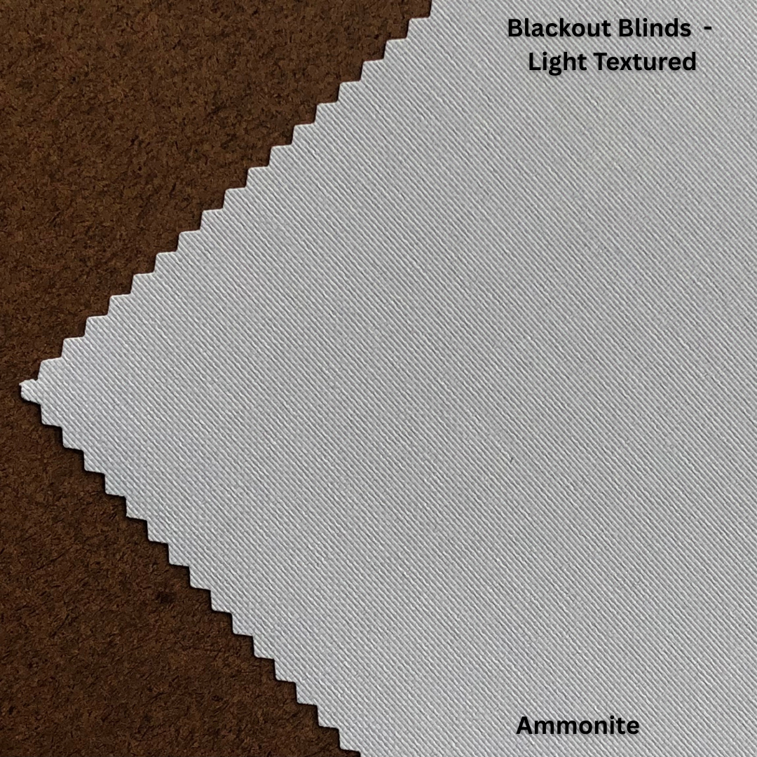 Light textured blakcout blinds in Edge style in Ammonite colour