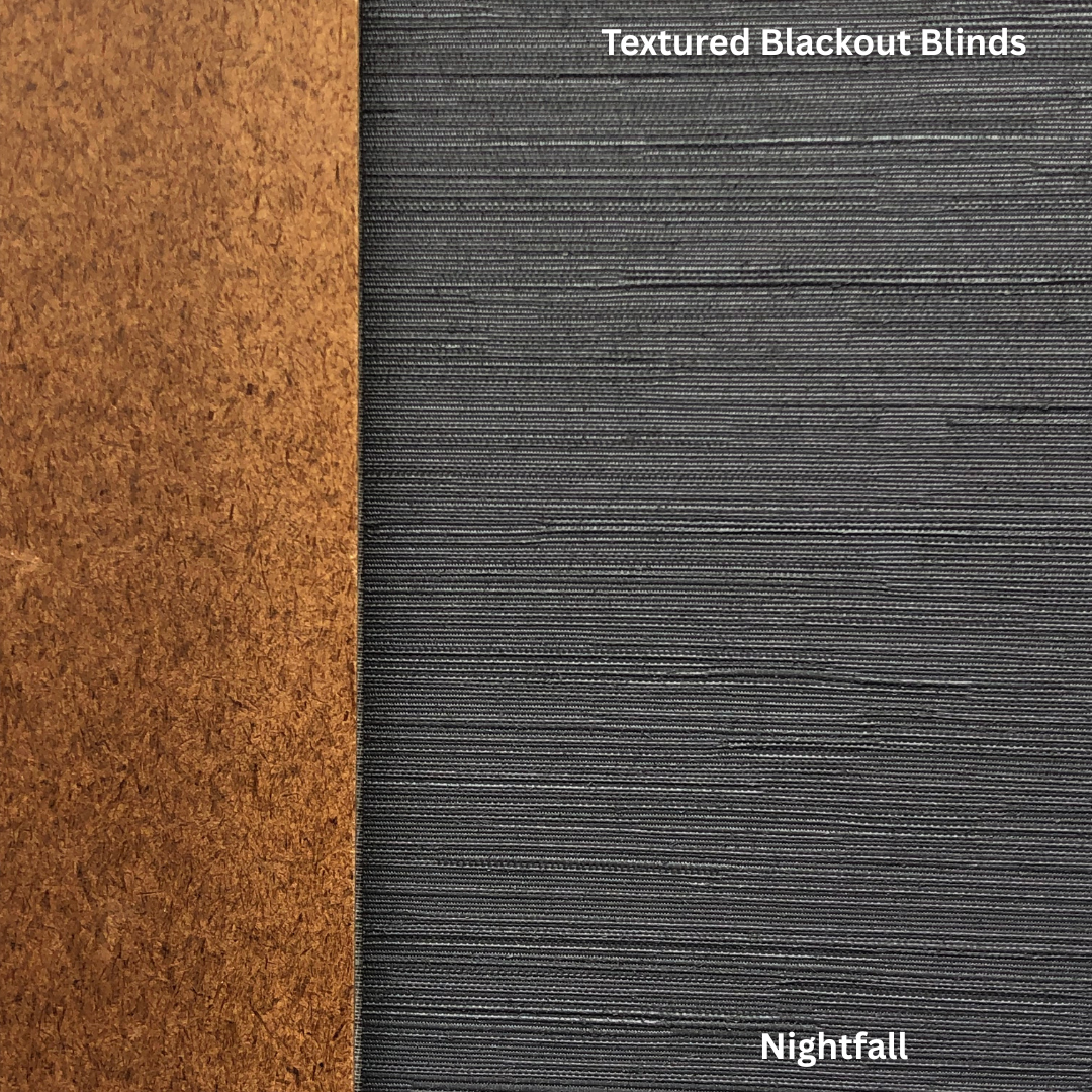 Blackout blinds with Yaringa style in Nightfall colour