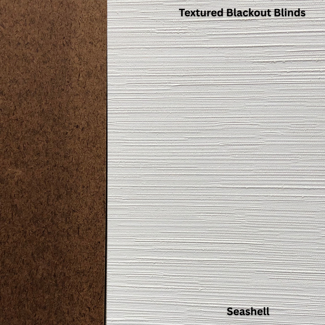 Blackout blinds with Yaringa style in Seashell colour