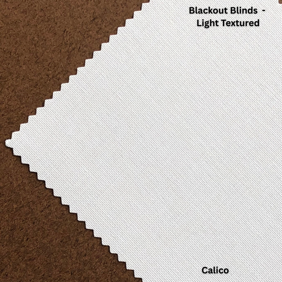 Light textured blakcout blinds in Edge style in Calico colour