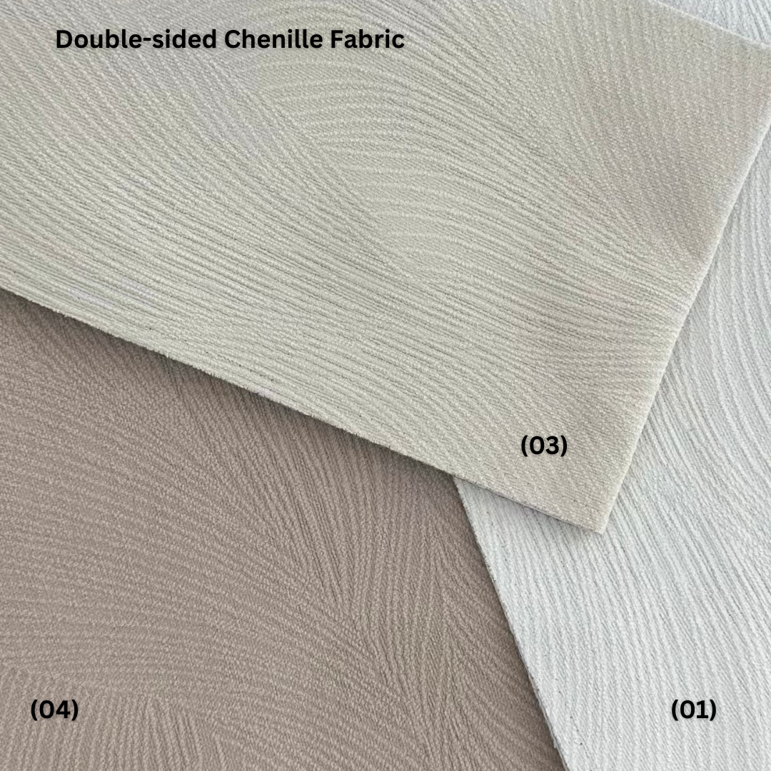 Double sided chenille curtain with plain pattern in natural toned colour