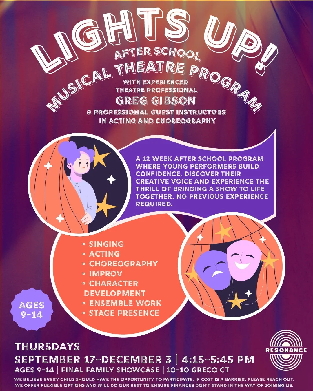 Lights Up! After School Musical Theatre Program - with Greg Gibson (12 Week program)