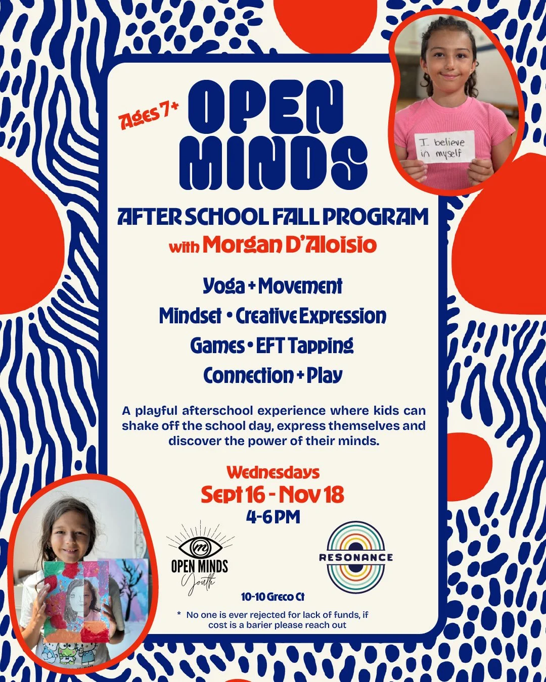 Open Minds After School Fall Program - with Morgan D’Aloisio (Ages 7+) (10 Week program)