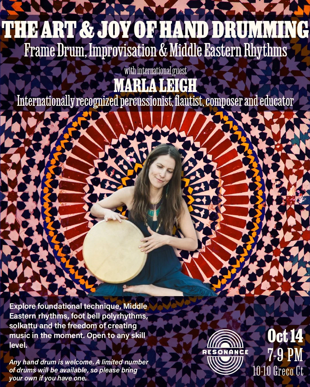 The Art &amp; Joy of Hand Drumming: Frame Drum, Improvisation &amp; Middle Eastern Rhythms with Marla Leigh