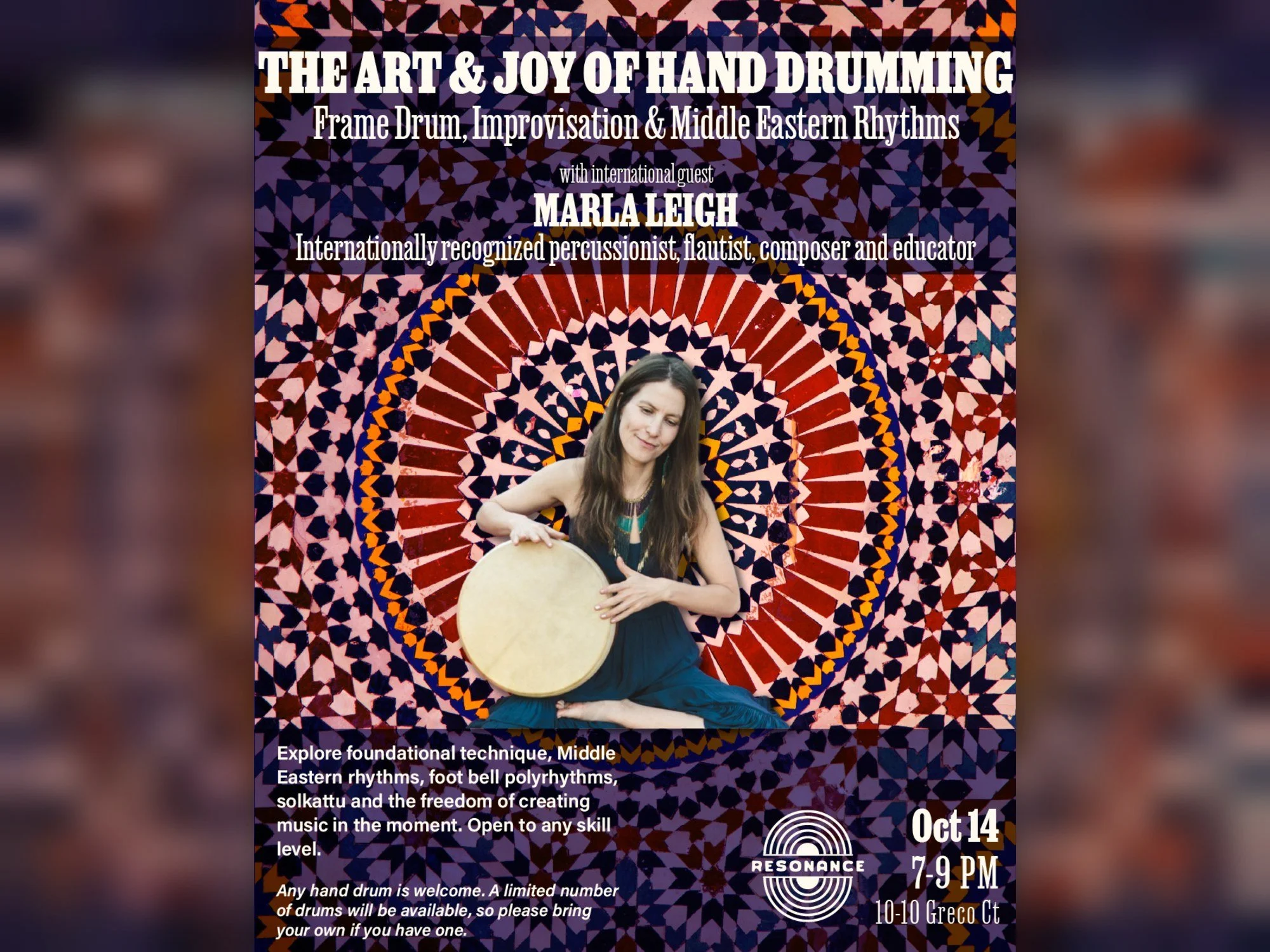 The Art & Joy of Hand Drumming: Frame Drum, Improvisation & Middle Eastern Rhythms with Marla Leigh