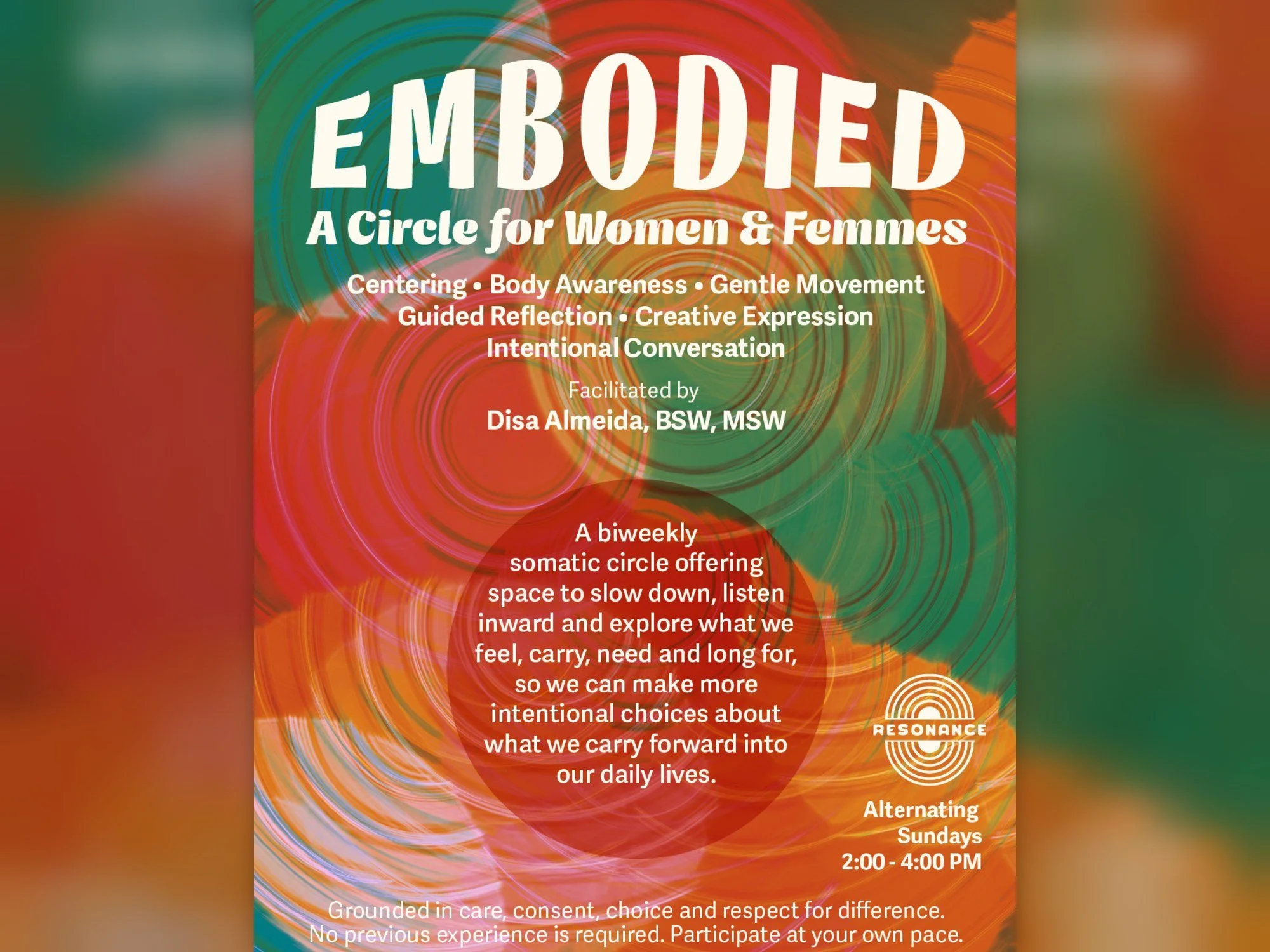 Embodied: A Circle for Women & Femmes with Disa Almeida (bi-weekly)