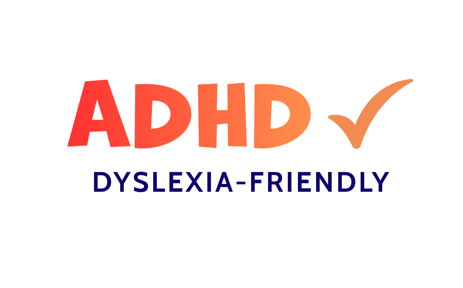 Logo indicating ADHD is ADHD-friendly and supports dyslexia awareness