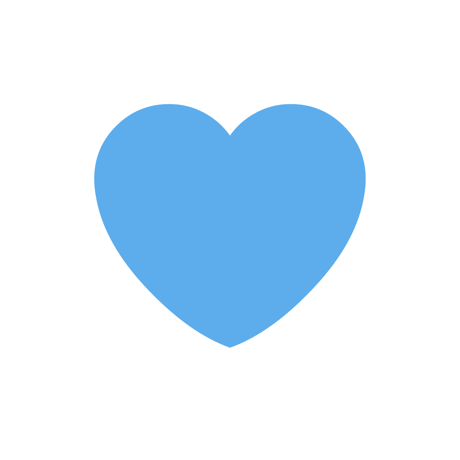 A blue heart with the phrase 'Love You' written inside in black letters.