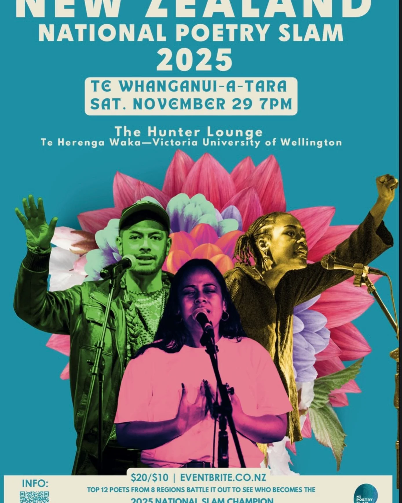 Poets from around the country will battle it out for the title of 2024 National Champion!

This year, poets 12 poets representing 8 regions from across the country will take the stage. Who will be crowned the 2024 Champion? Judges chosen from the aud