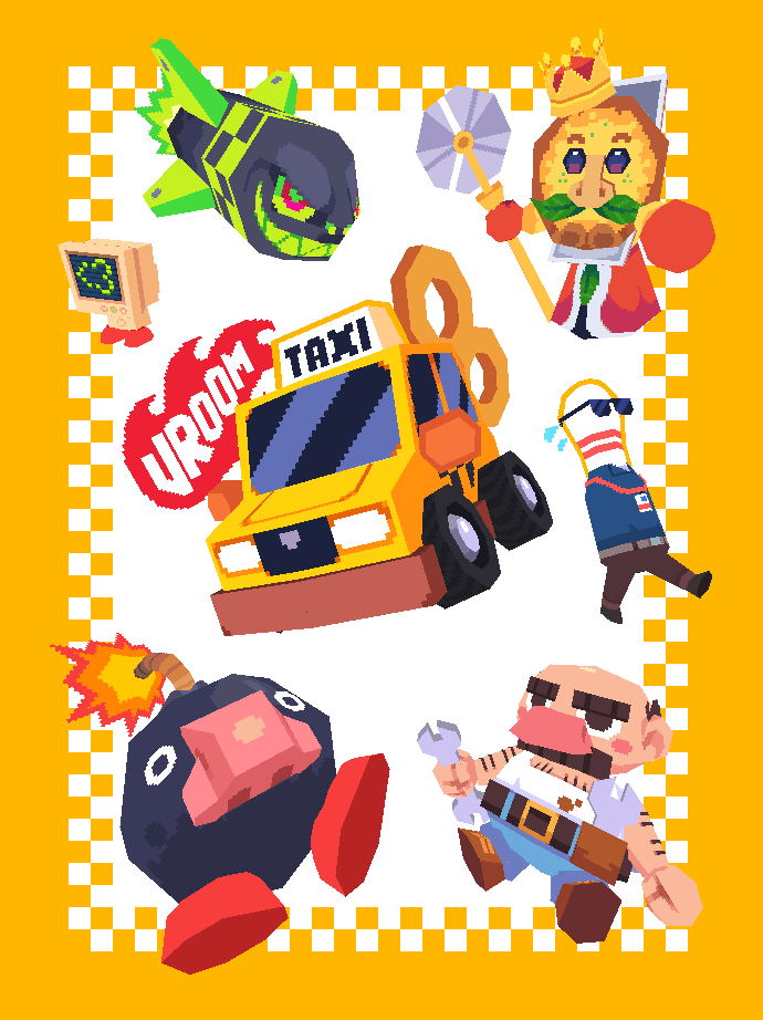 Yellow Taxi Goes Vroom Promo Art + Trading Card