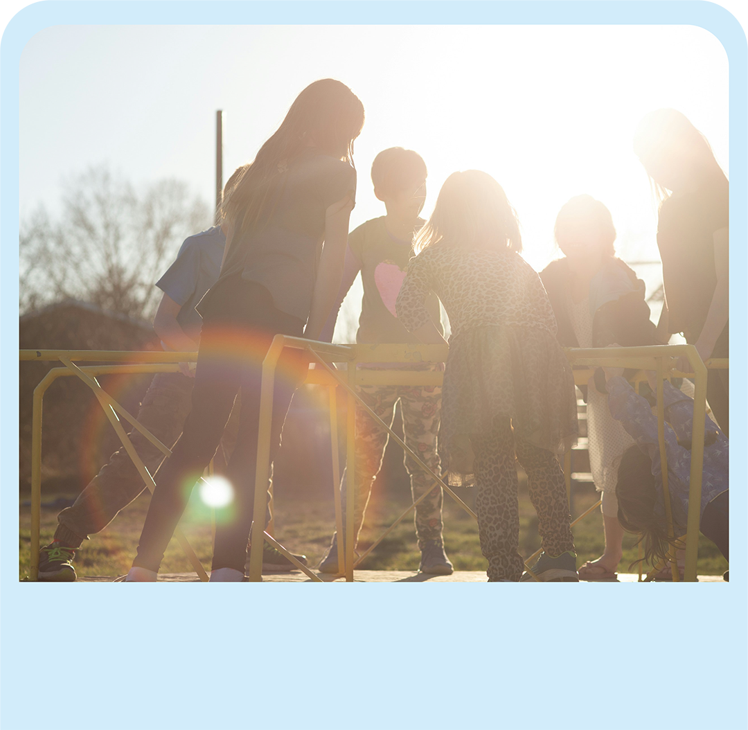 Children playing in the sun
