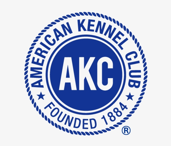 Logo of the American Kennel Club with the text 'AKC' in the center and 'American Kennel Club' and 'Founded 1884' around the circular border.