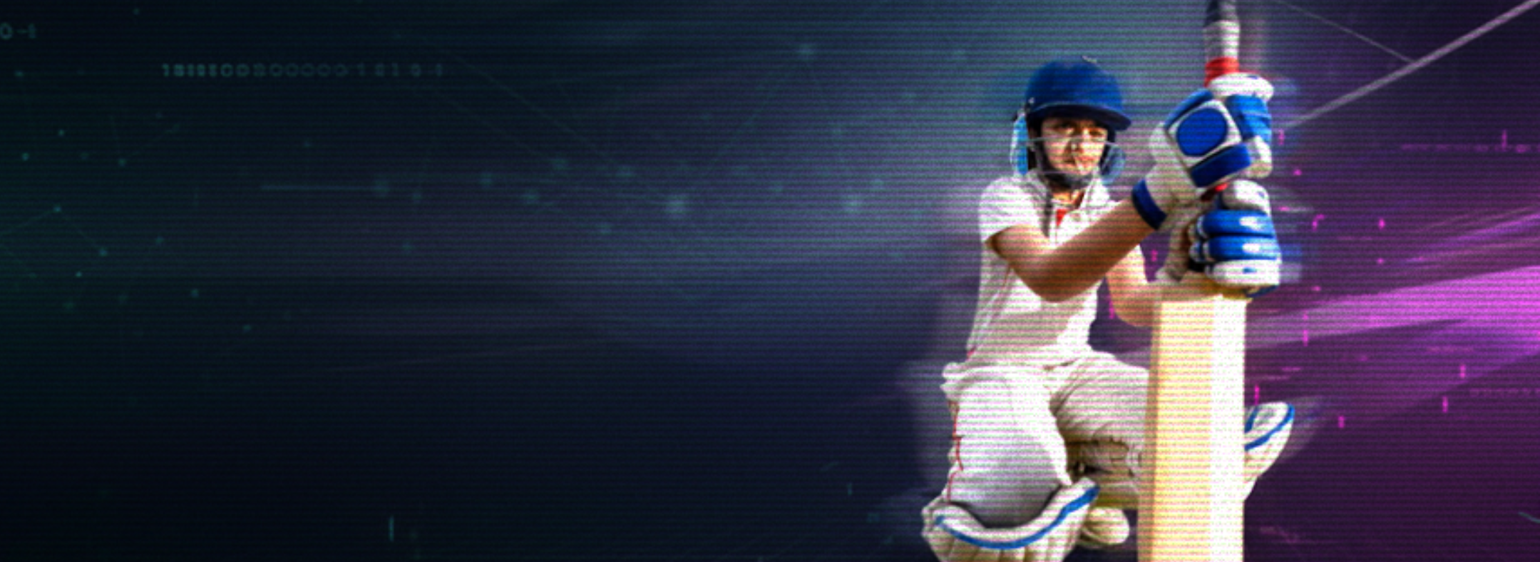 Person wearing a helmet, gloves, and goggles, gripping a rocket launcher, with digital and data-inspired background.