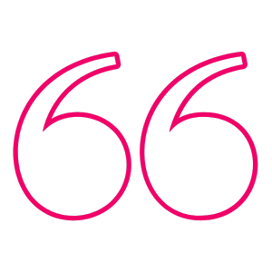 Pink neon number six and five against a black background.