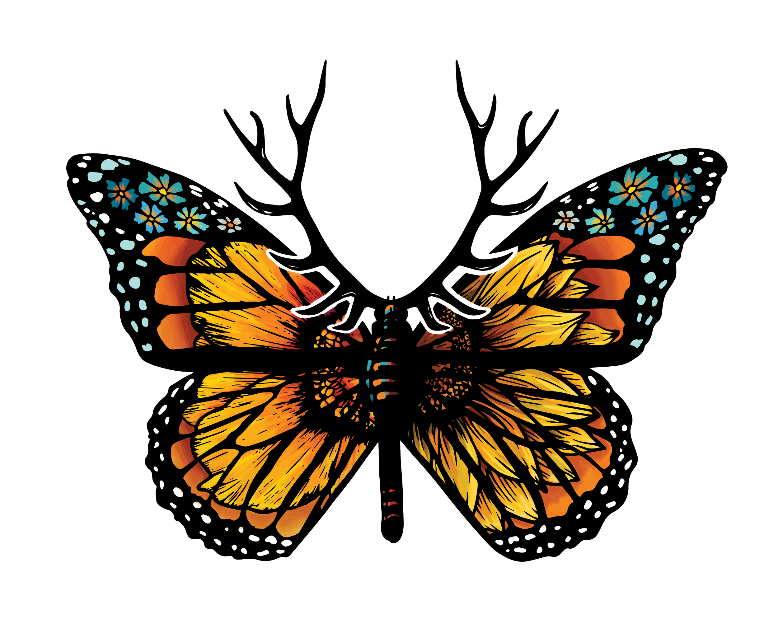 Monarch Paint Design butterfly logo in Monarch orange