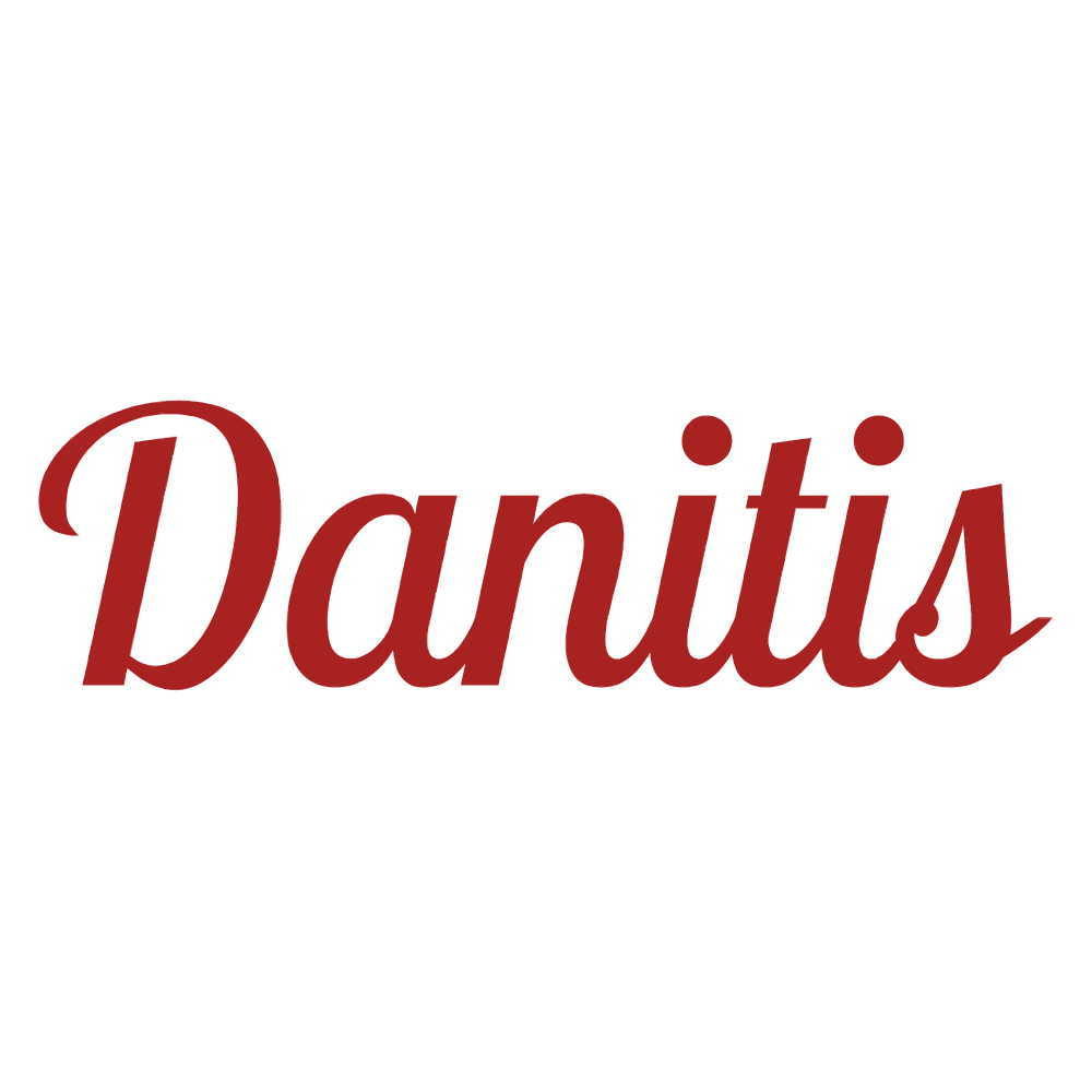 Logo de la marque Danitis en texte rouge cursif sur fond blanc.